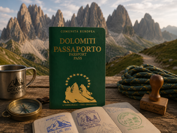 Passaporto delle Dolomiti originale Light Hunter Passaporto delle Dolomiti originale Light Hunter fotografato in escursione didattica