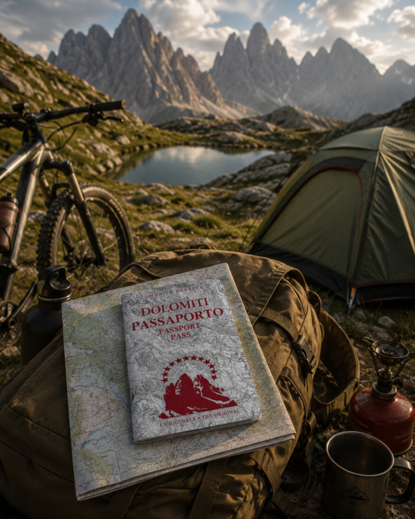 Passaporto delle Dolomiti originale Light Hunter Passaporto delle Dolomiti originale Light Hunter fotografato in escursione avventura sulle montagne.